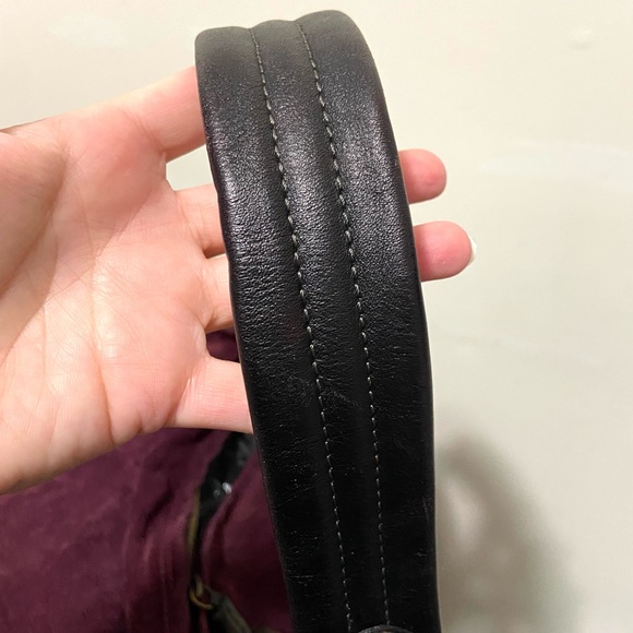 Maurizio Taiuti Italian Leather Shoulder Bag Wine Plum Color - Picture 11 of 14